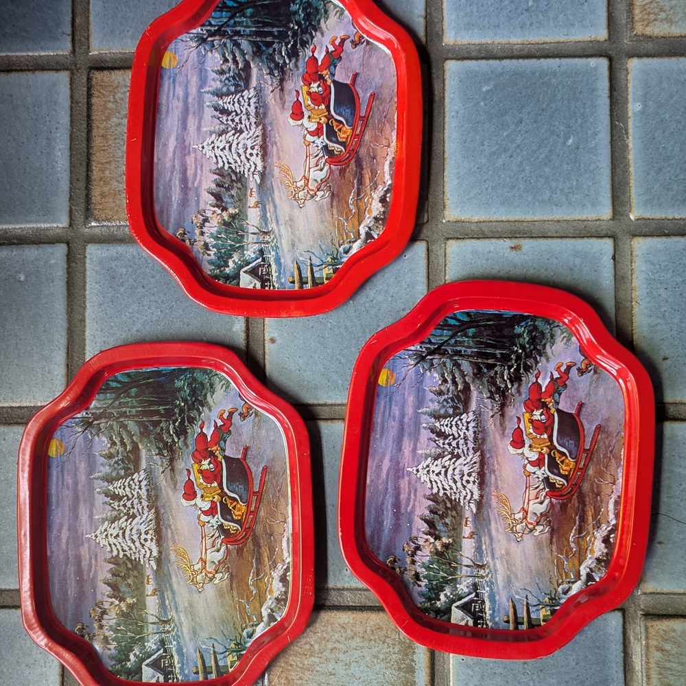 Festive Red Santa Trays